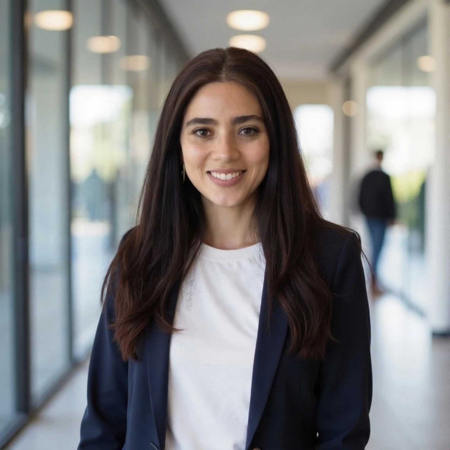 Retrato de Silvia Gómez, psicóloga, sonriendo, en un entorno luminoso y tranquilo
